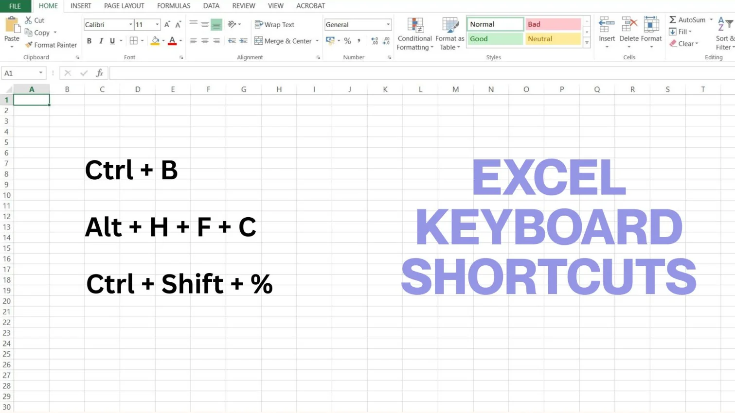 excel keyboard shortcuts