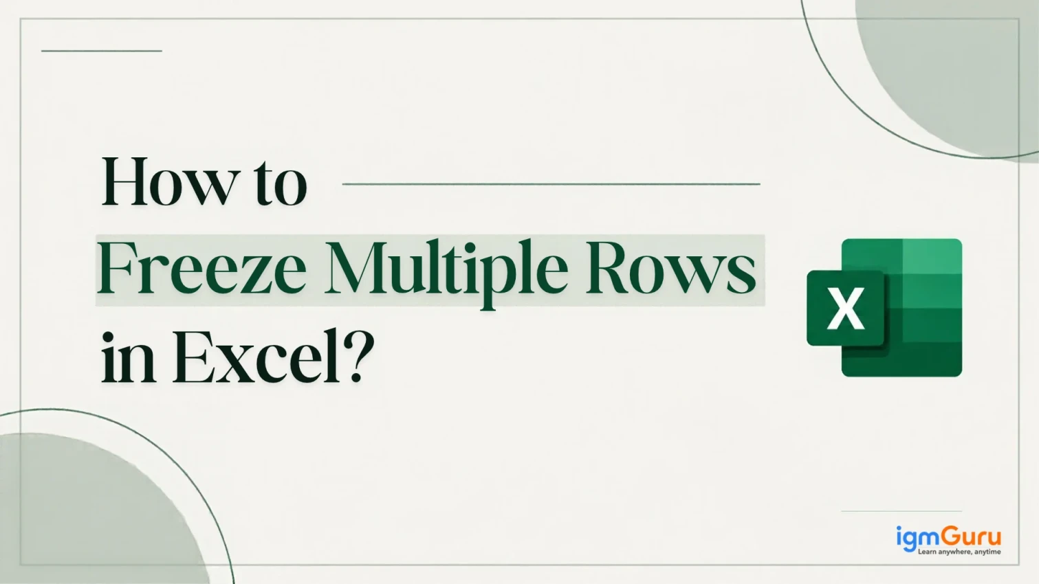 How to Freeze Multiple Rows in Excel?