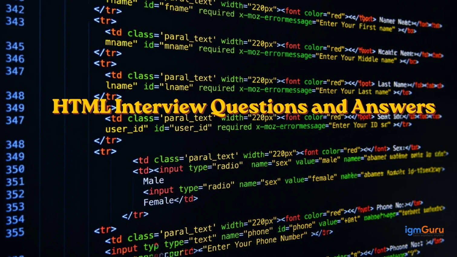 HTML Interview Questions and Answers