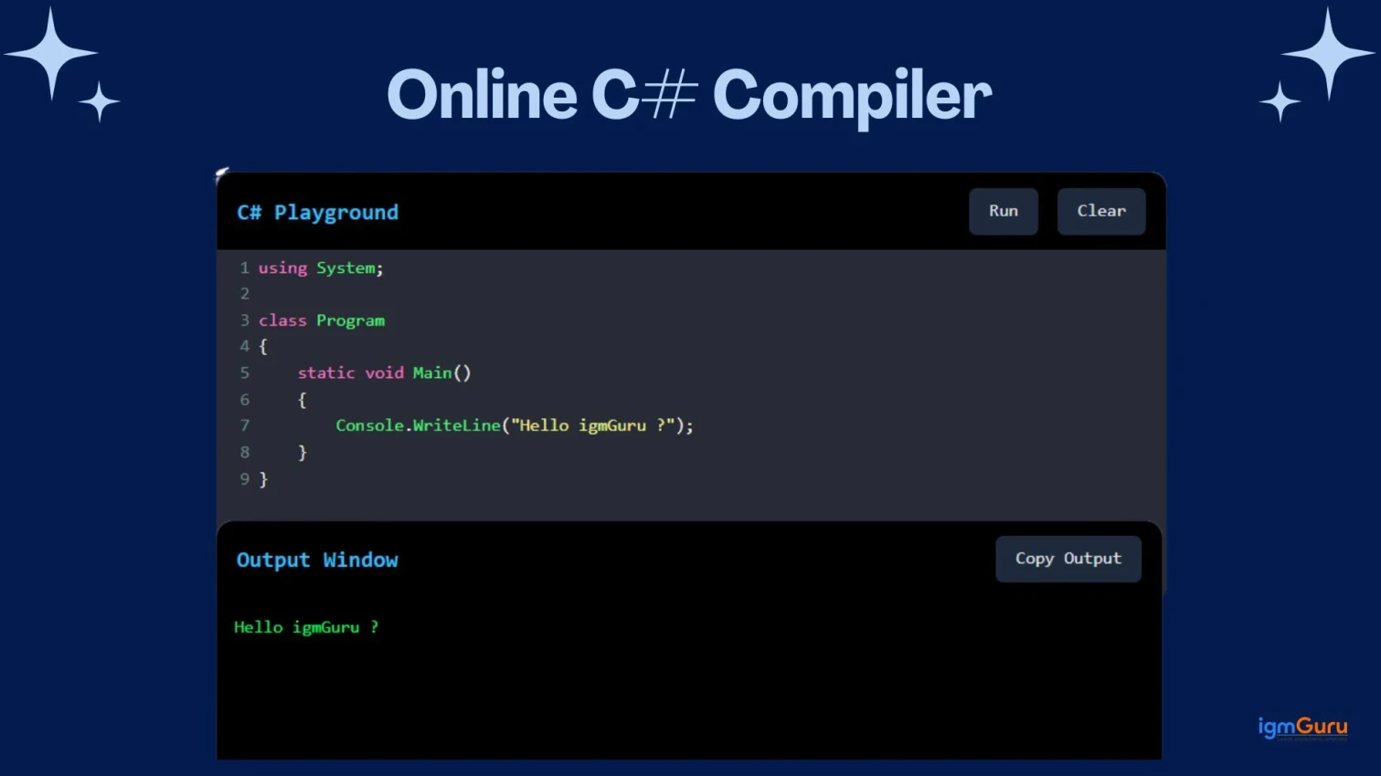 Online C# Compiler
