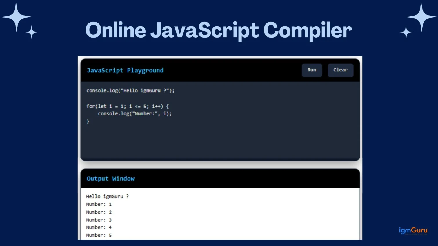 Online JavaScript Compiler