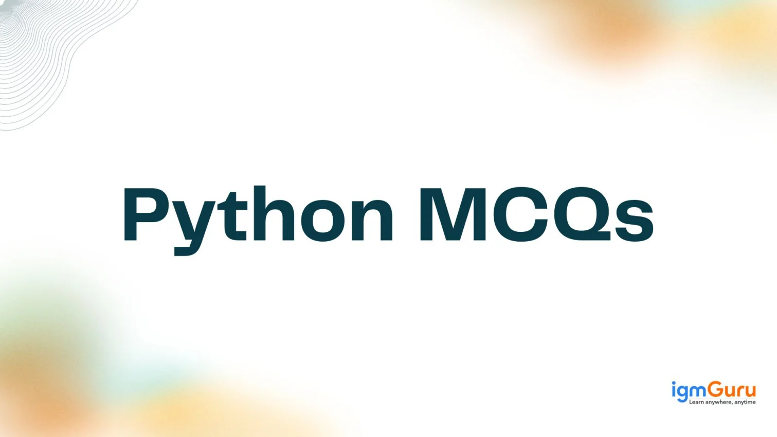Python MCQs