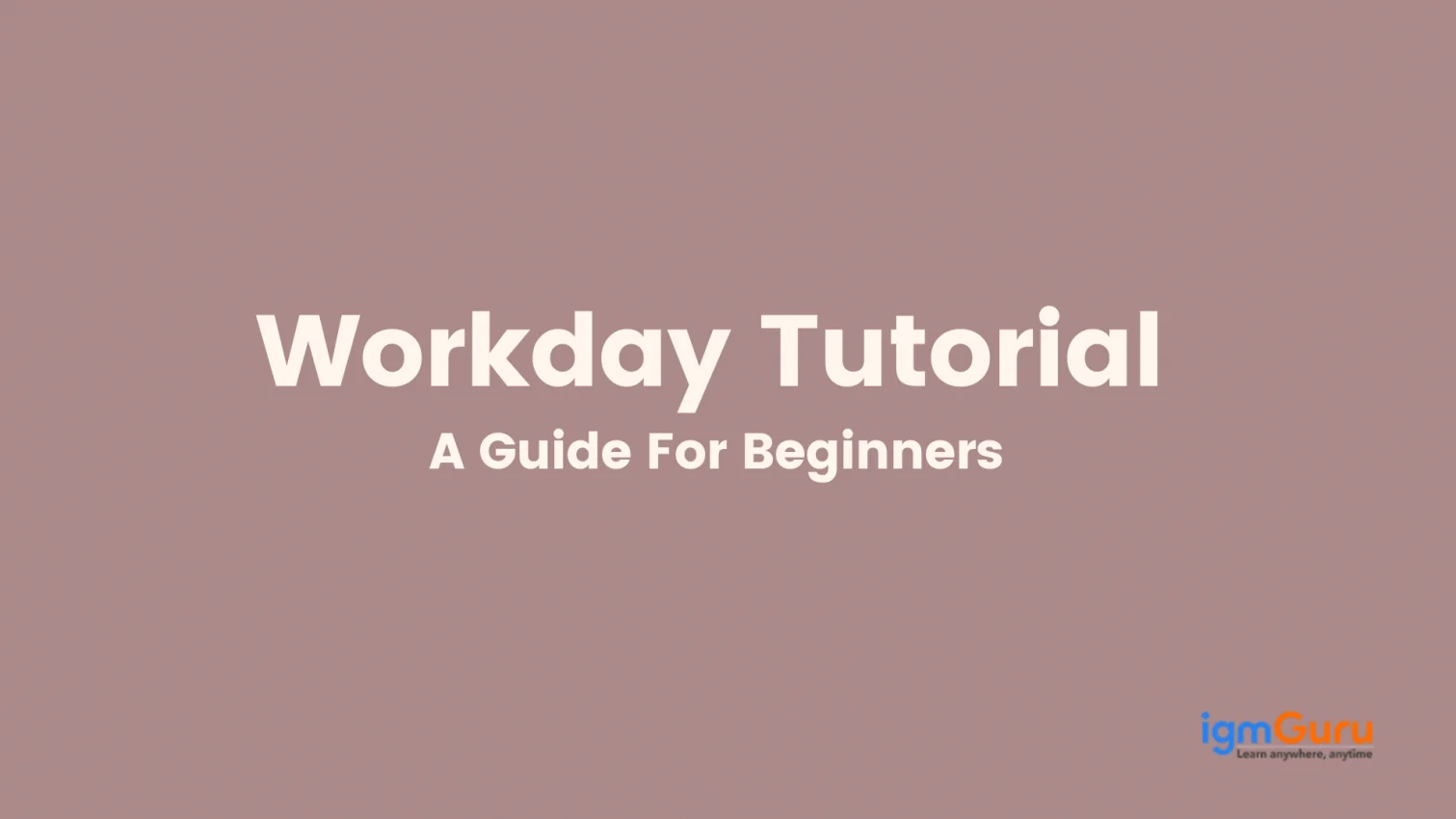 Workday Tutorial