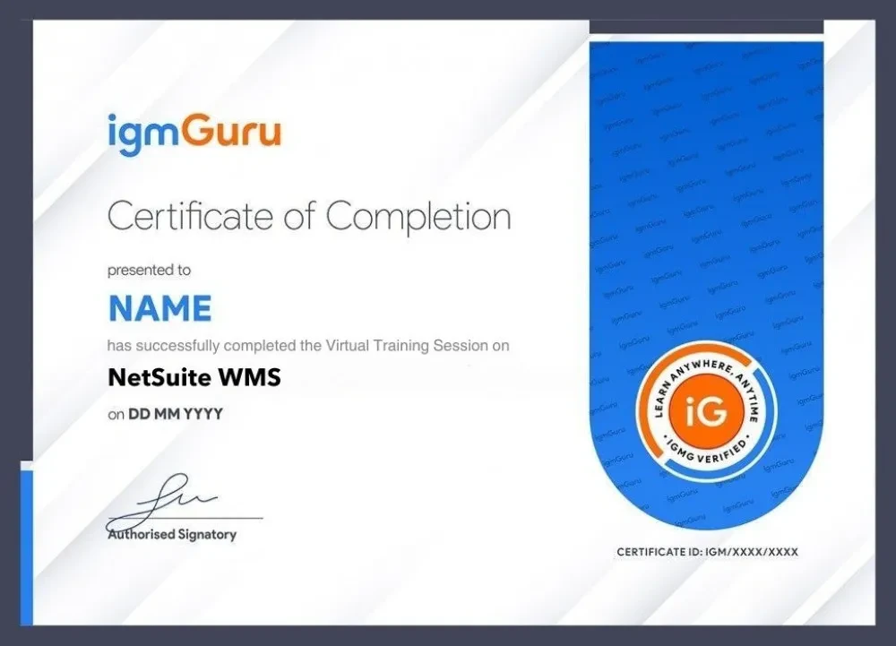 NetSuite WMS Certification Exam