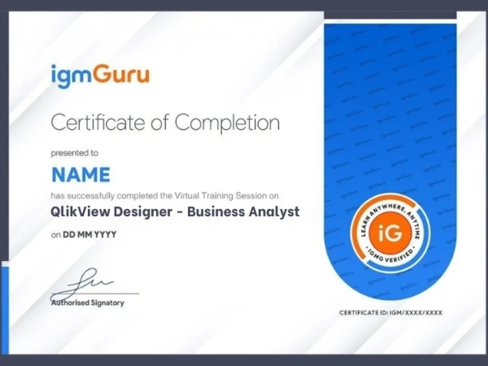 QlikView Business Analyst Certification Training