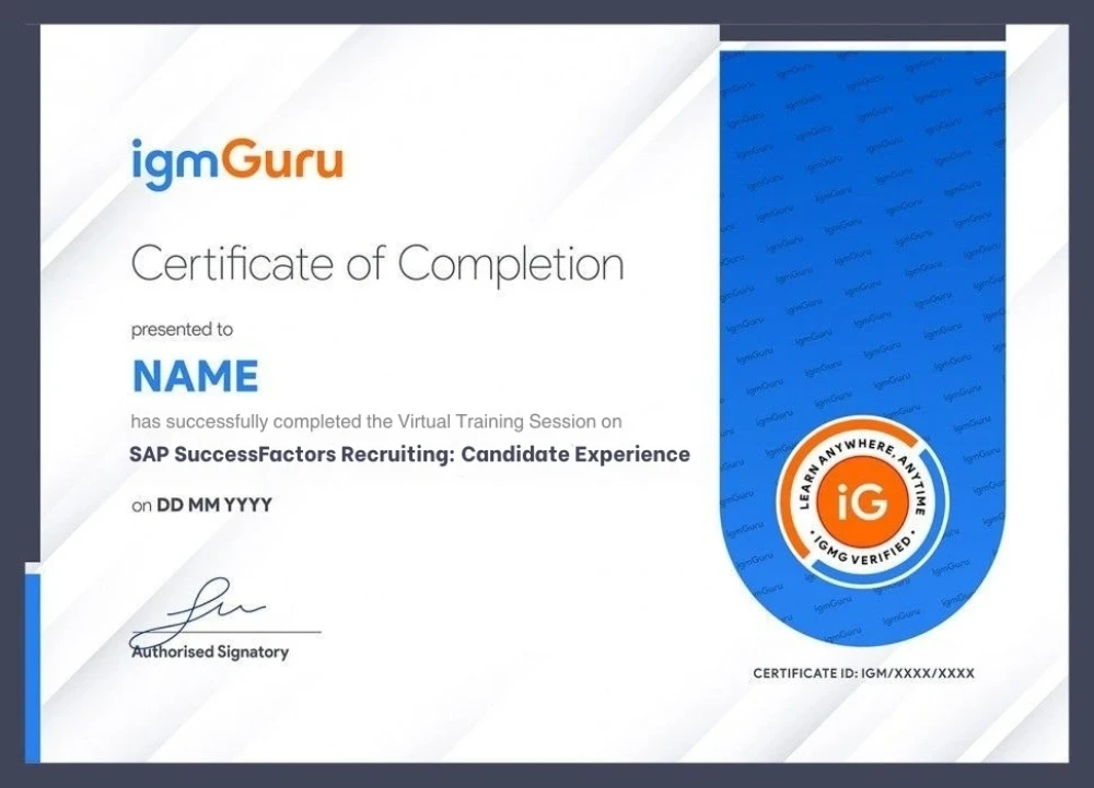 SAP SuccessFactors Recruiting Candidate Experience Certification