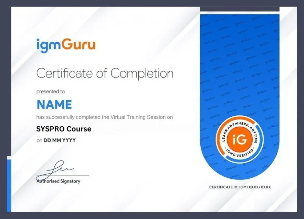 SYSPRO Certification Exam