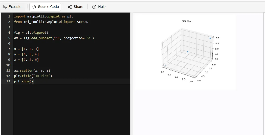 3d matplotlib plots