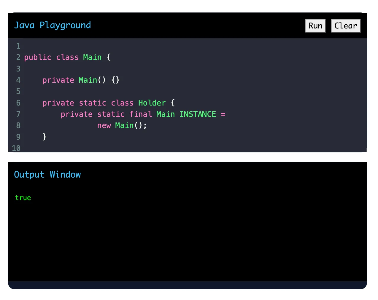 Using a static inner class