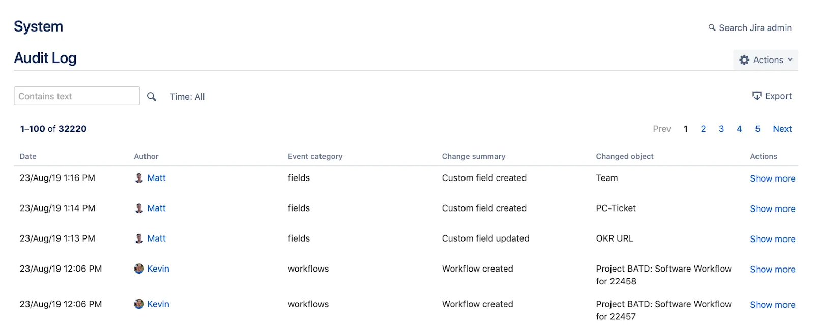 Jira Audit Logs
