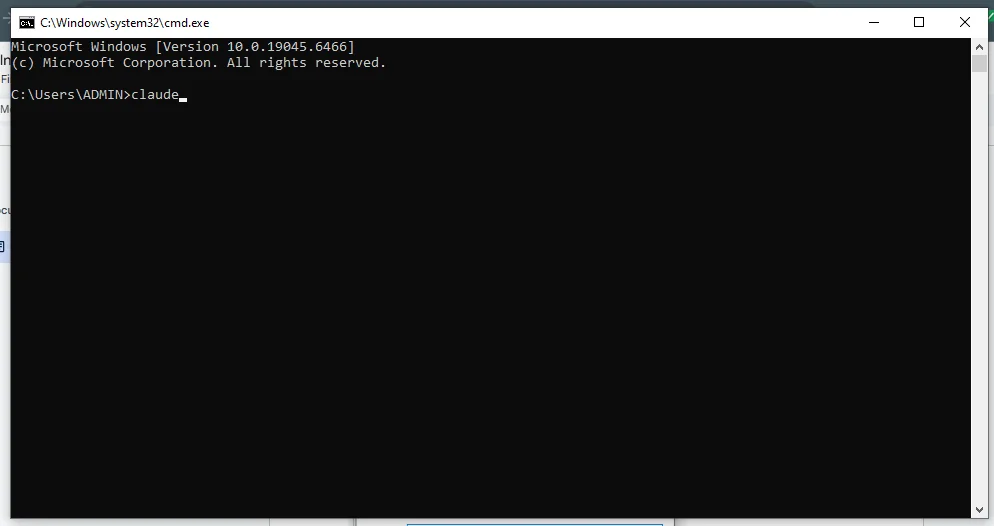 type claude in terminal to start Claude Code session