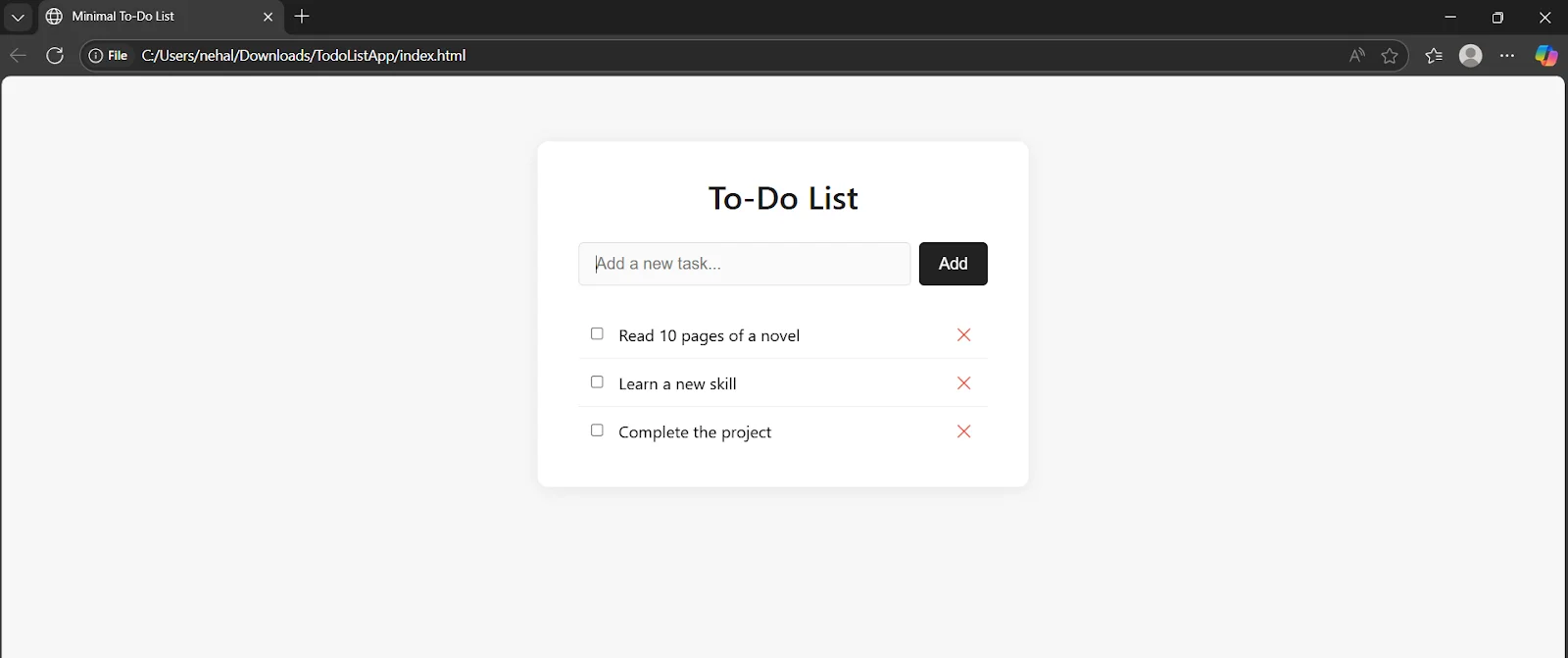 adding tasks and testing the features