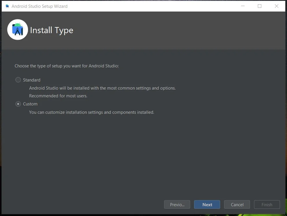 android studio setip wizard