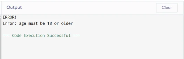 Basic Error Creation and Handling