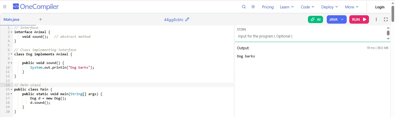 basic interface in java