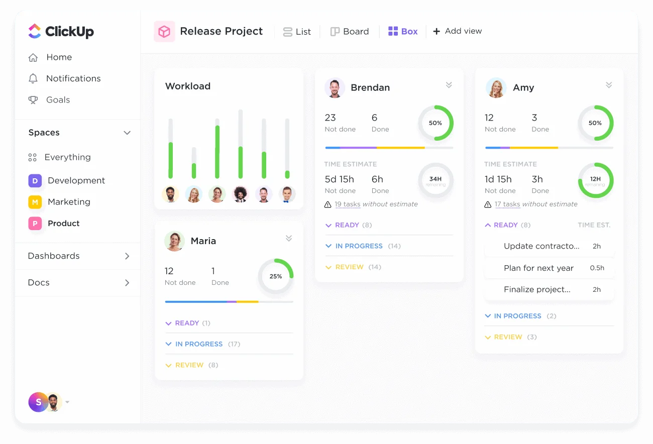 Click Up Interface