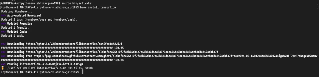 brew install tensorflow