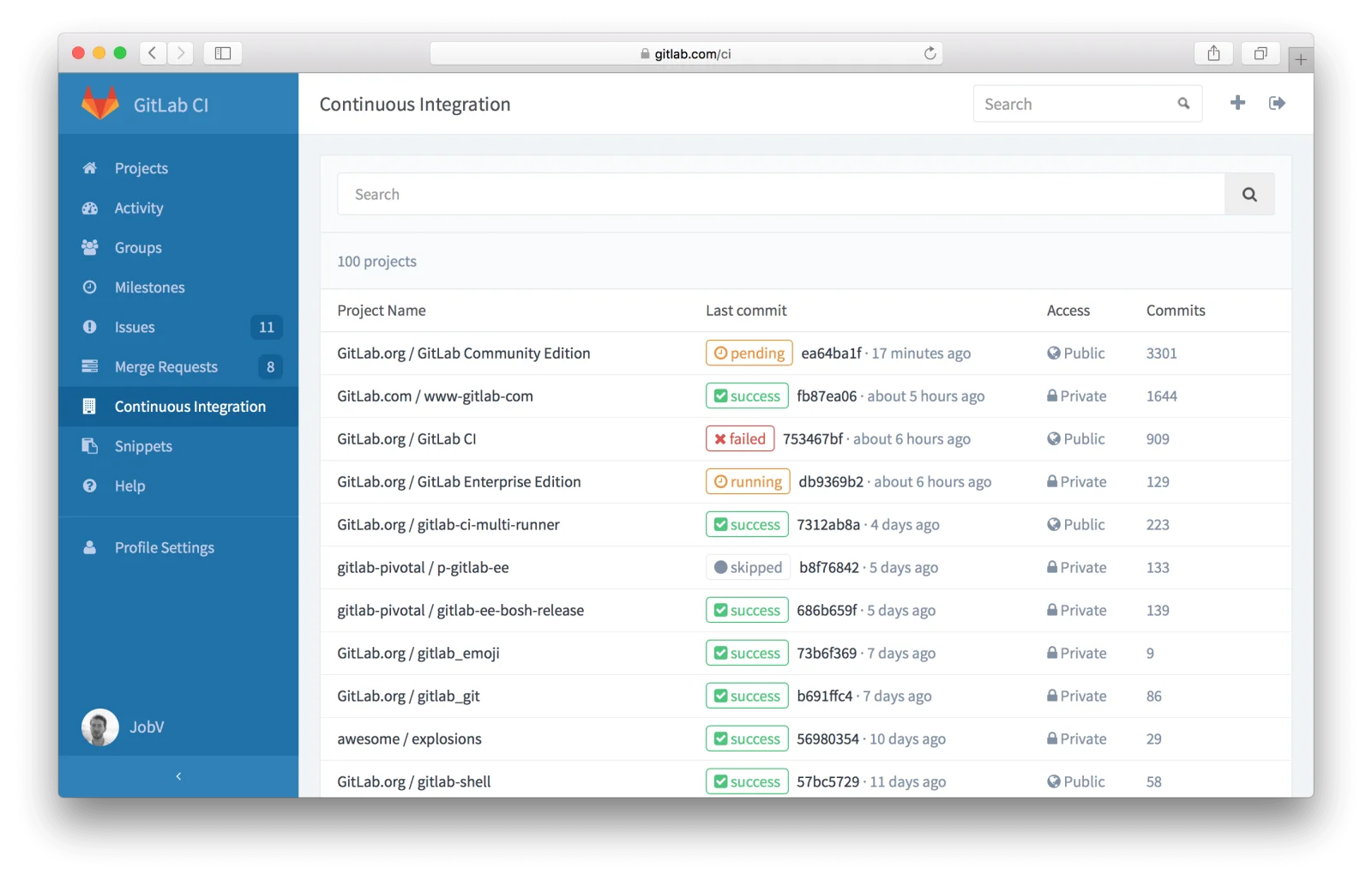 GitLab Interface
