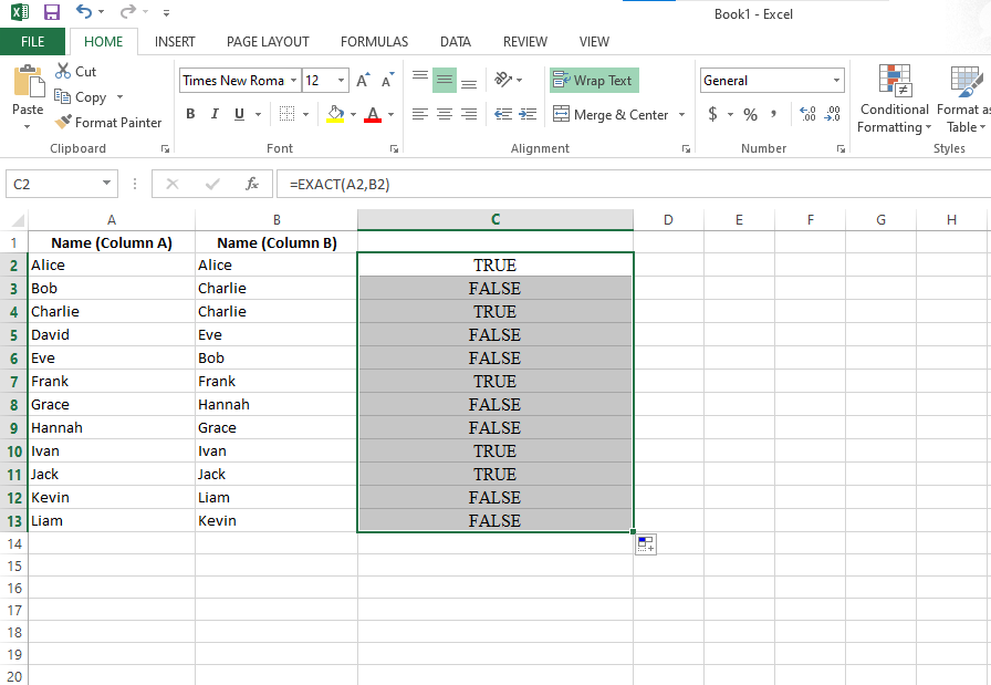 How To Compare Two Columns in Excel – Top 10 Methods