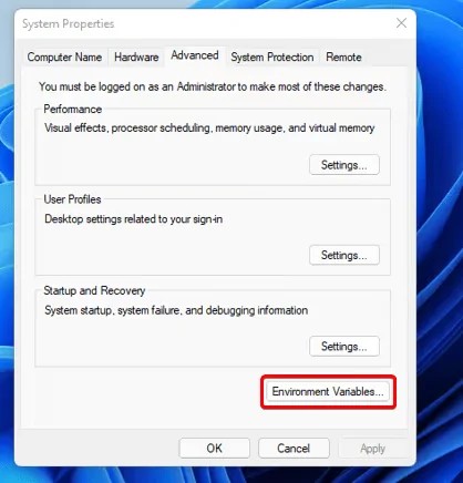 configure the environment variable in Java