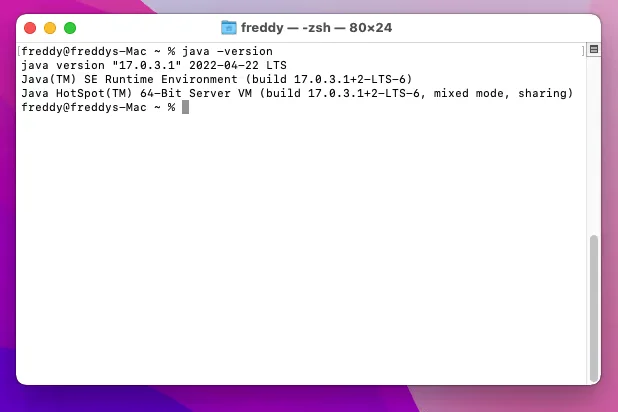 confirm the Java installation process