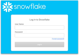 Inputting username and password for Snowflake connection