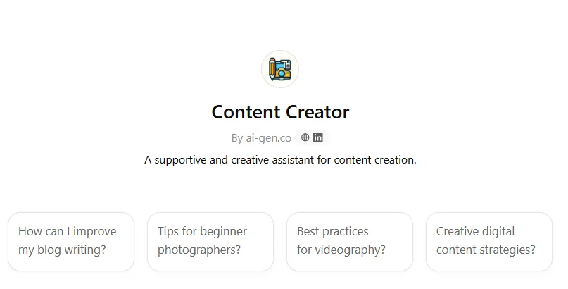 content creator in chatgpt