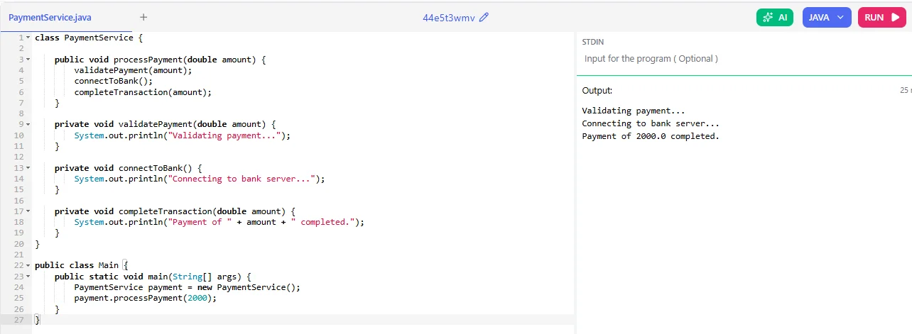 control abstraction java