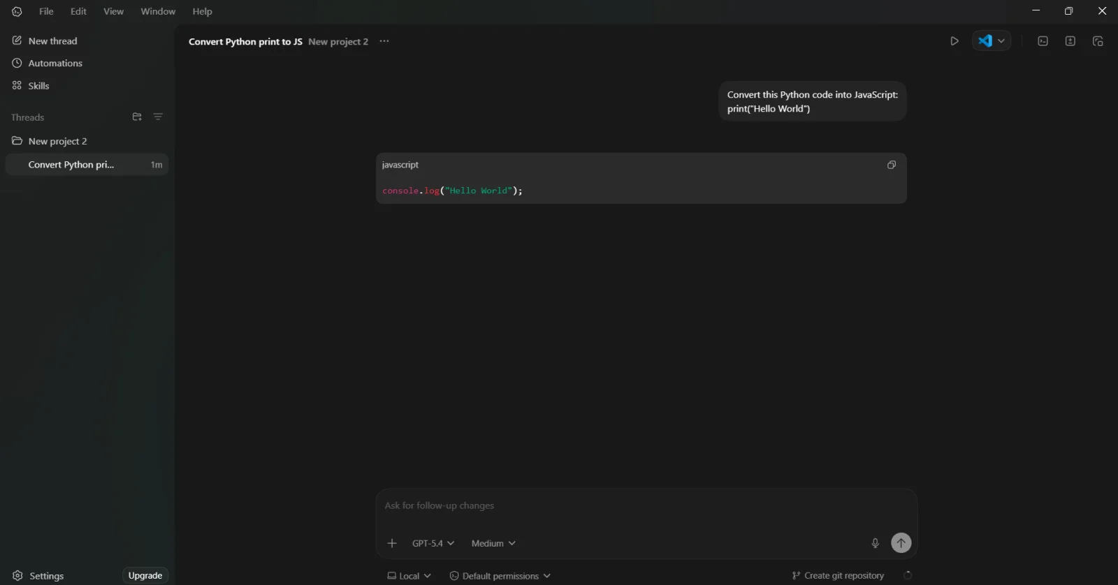 converting code between languages by codex