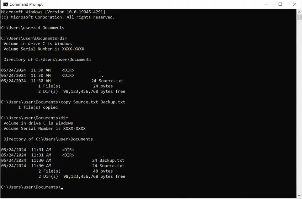 copy command