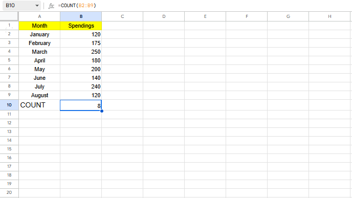 count excel formula
