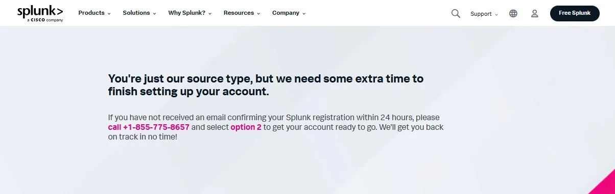 create a new splunk account