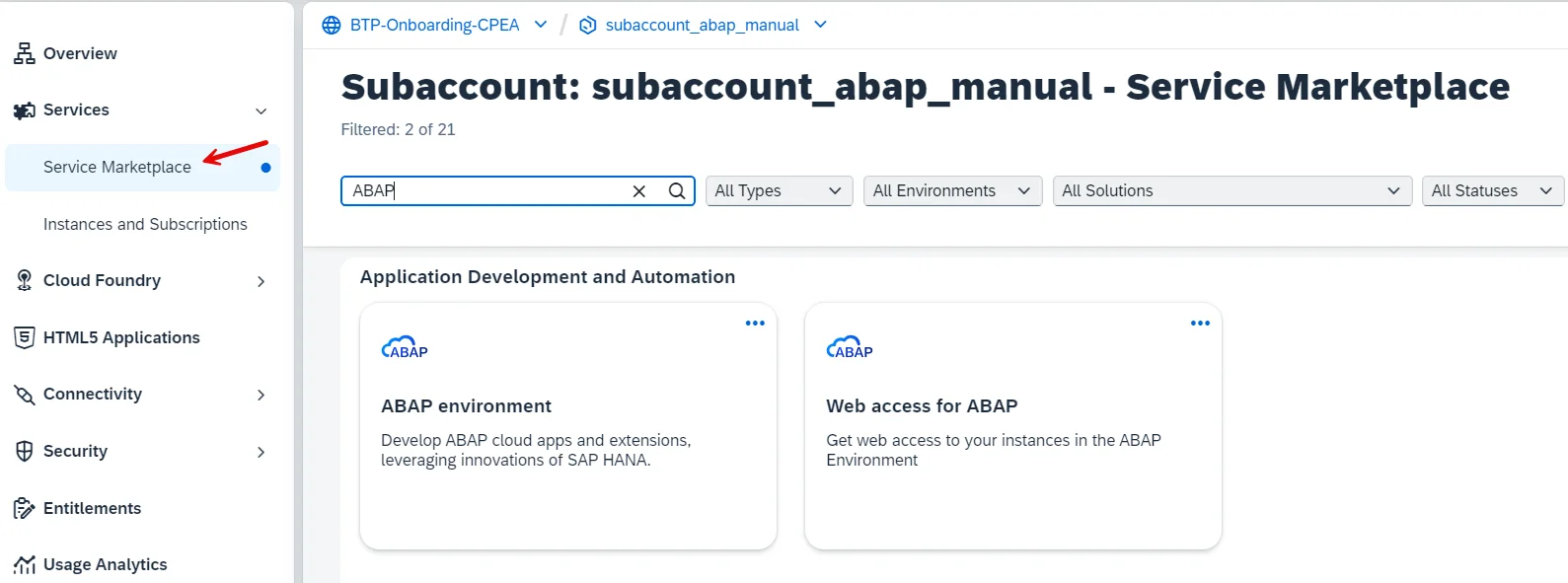 create an abap system