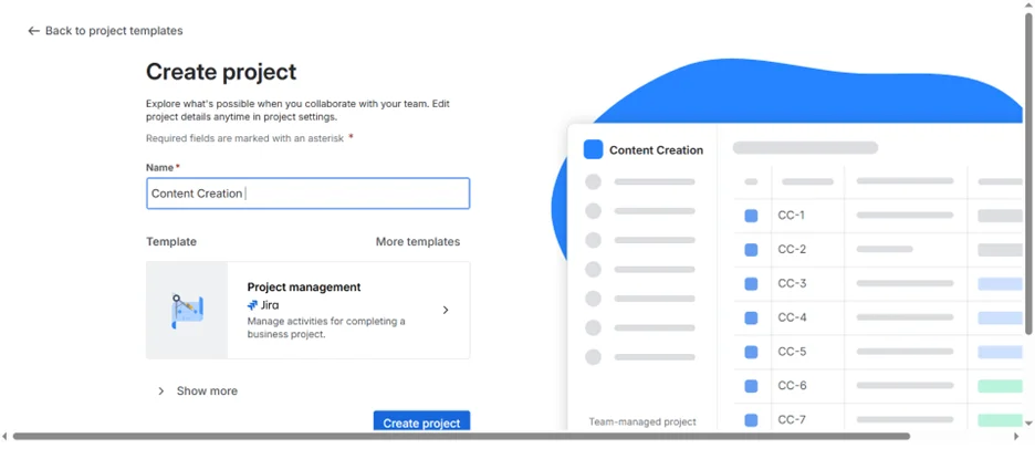 Create and name your Project