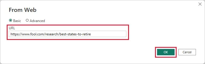 data sources to connect from web in power bi