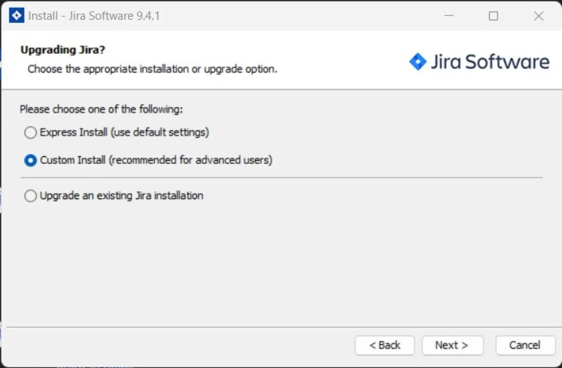 jira installation wizard