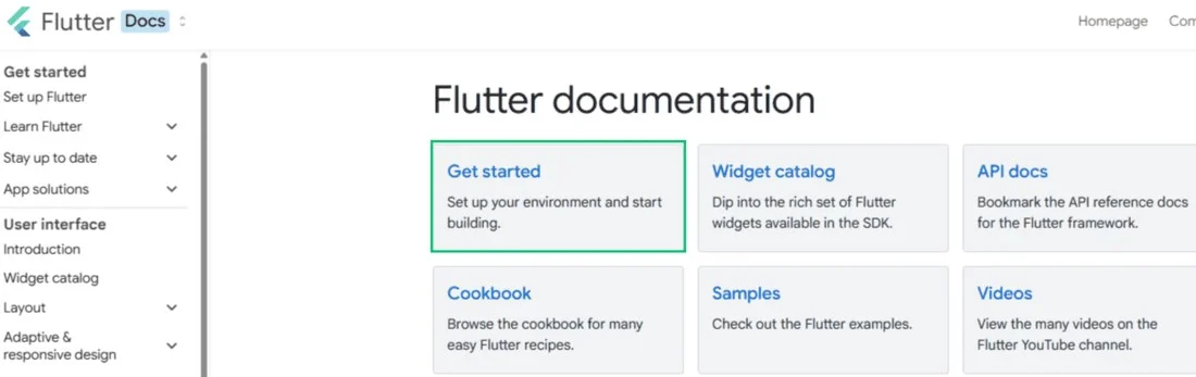 download the flutter SDK