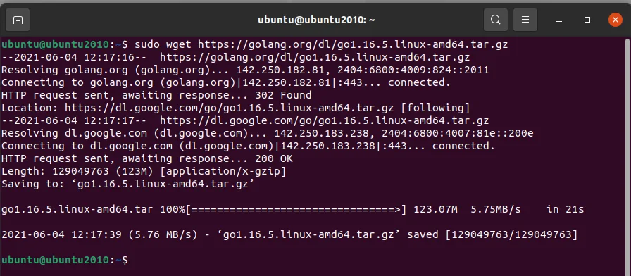 download the latest version of golang