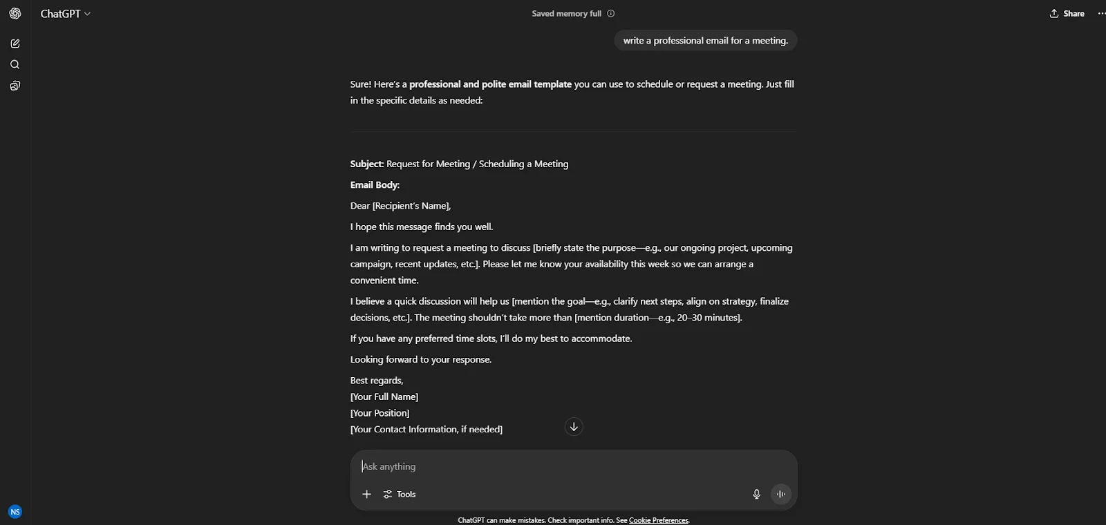 email drafting with chatgpt 3.5