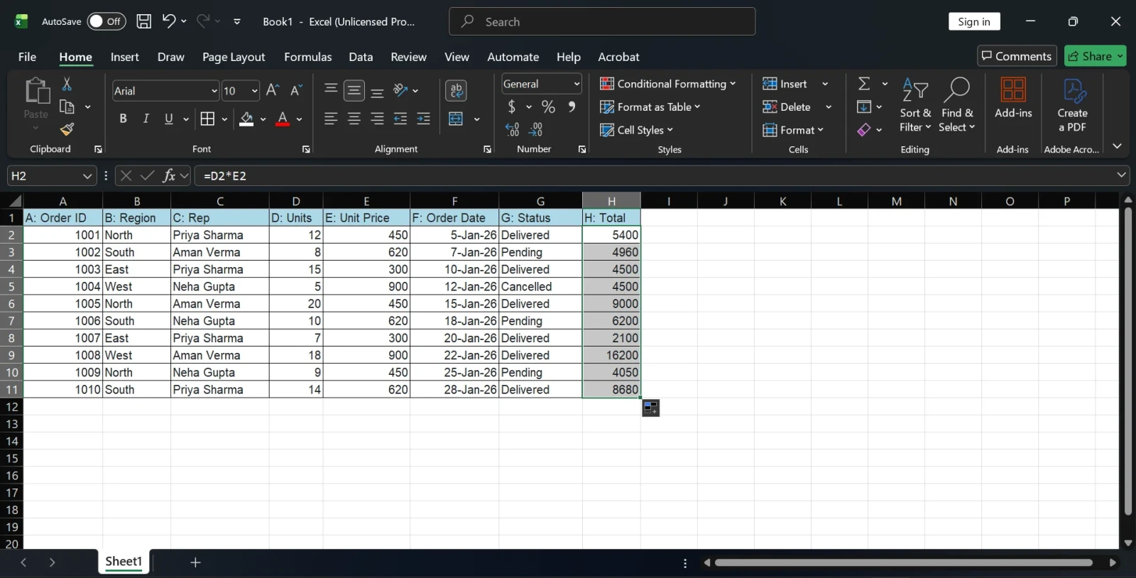 excel formulas