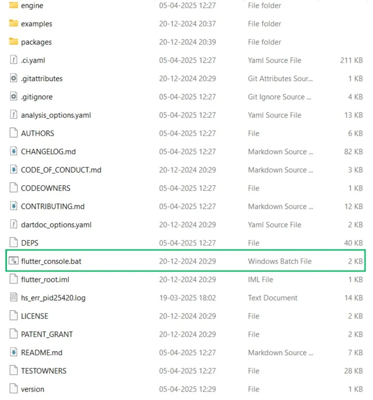 flutter console bat file
