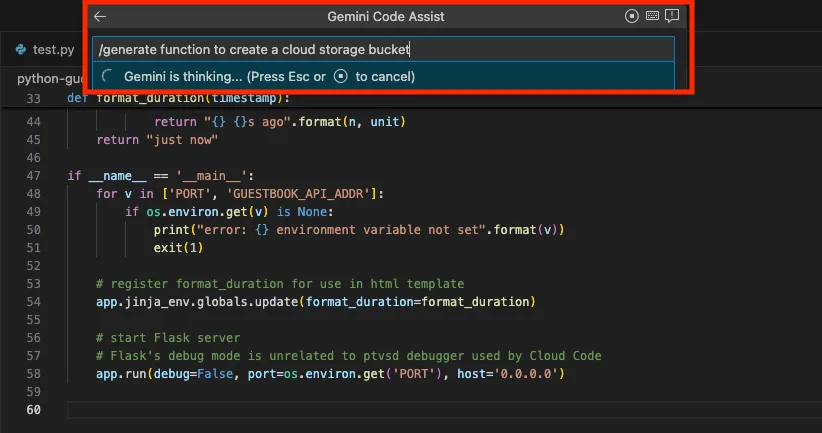 gemini code assist generate