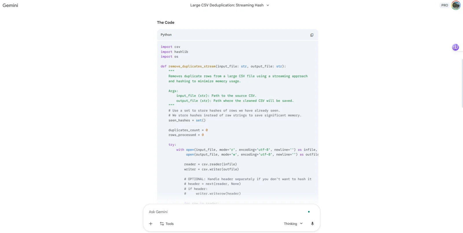 gemini coding prompt example