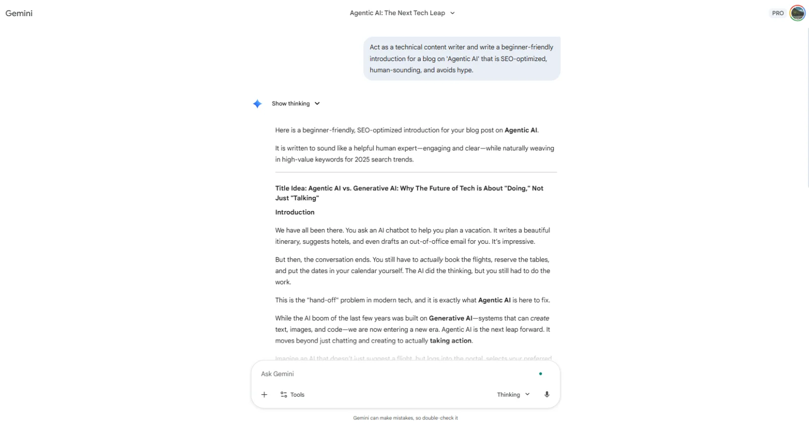 gemini content writing seo prompt