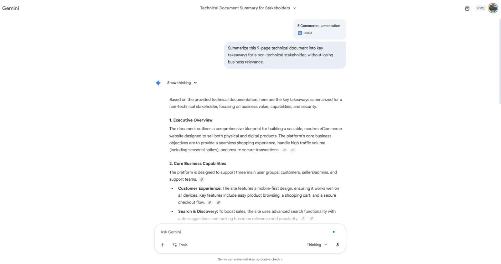 gemini long document reasoning prompt
