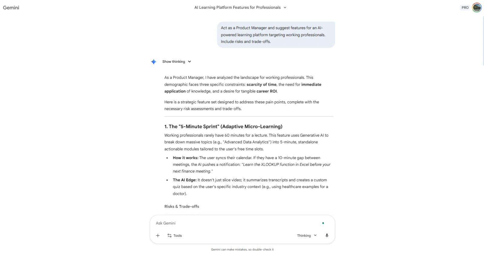 gemini product strategy prompt