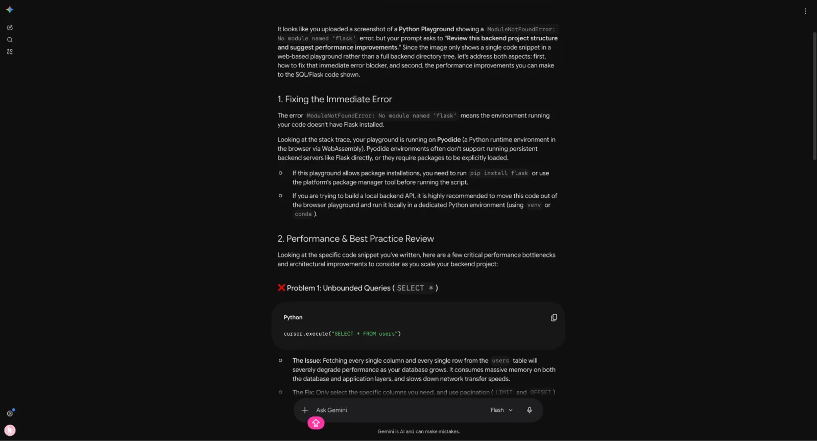 gemini in large coding projects
