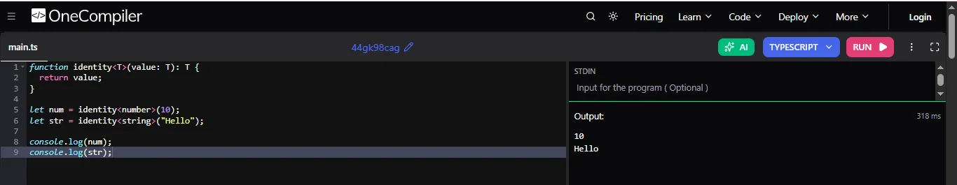 generics in typescript