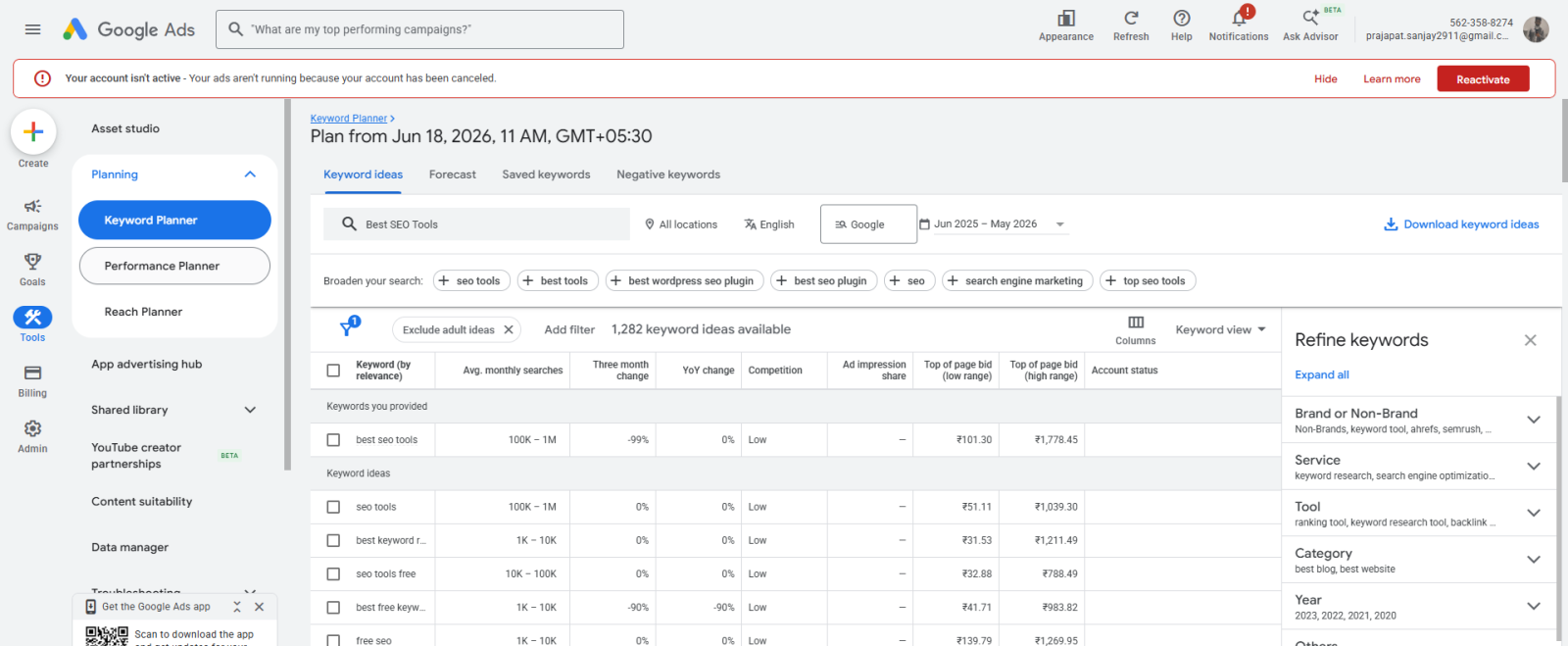 Google Keyword Planner