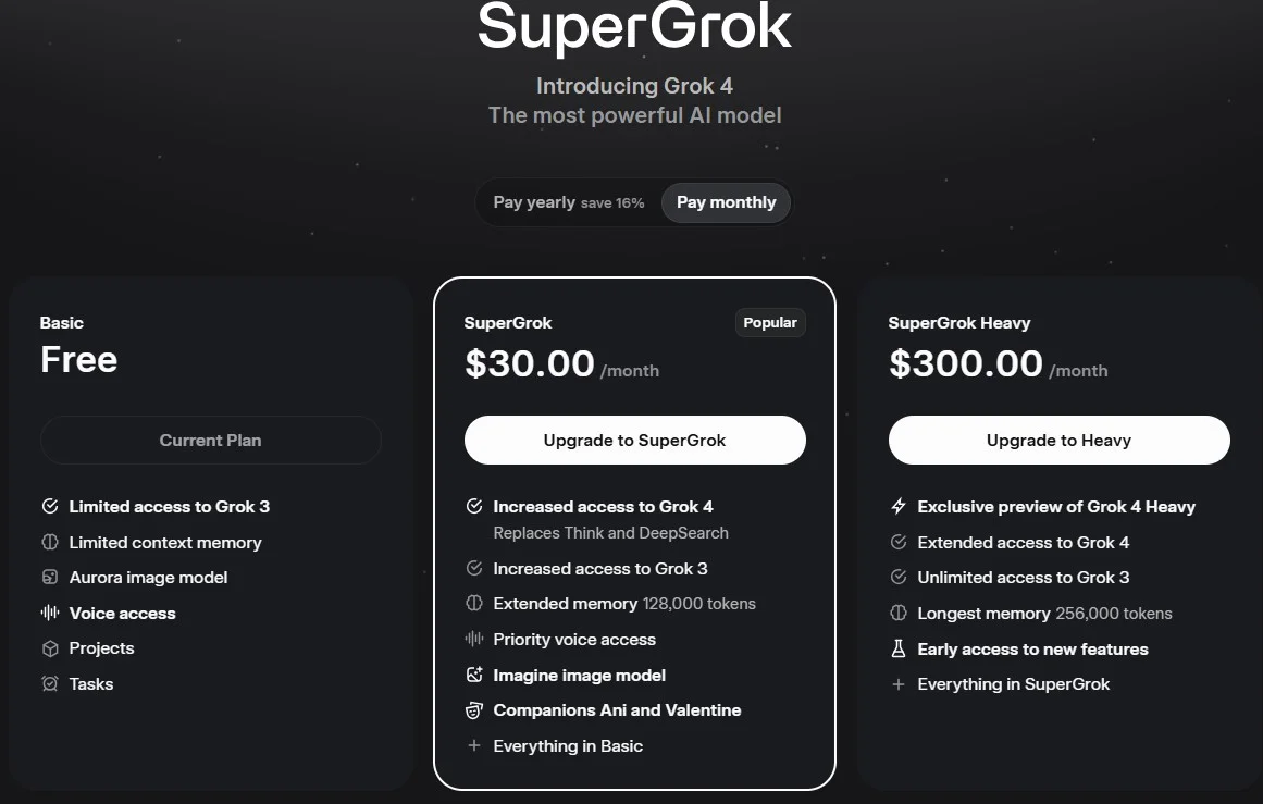 grok 4 pricing